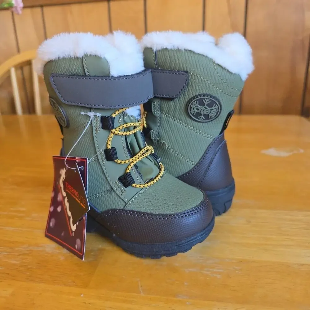 Totes Toddler Boy Lil Gordon Insulated Flat Heels Winter Boots Sz 6c